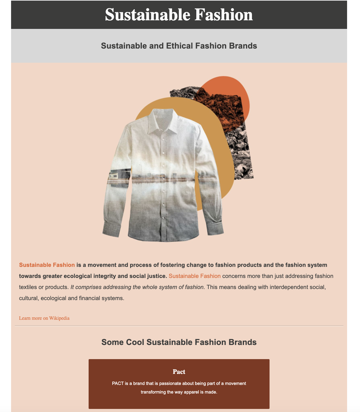 Sustainable Fashion website preview